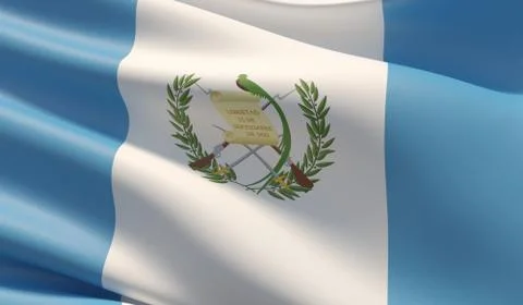 High resolution close-up flag of Guatemala. 3D illustration. Stock-Illustration