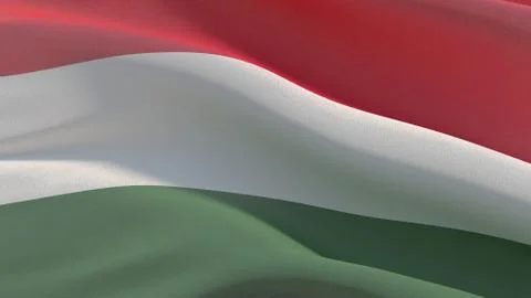 High resolution close-up flag of Hungary. 3D illustration. Stock-Illustration