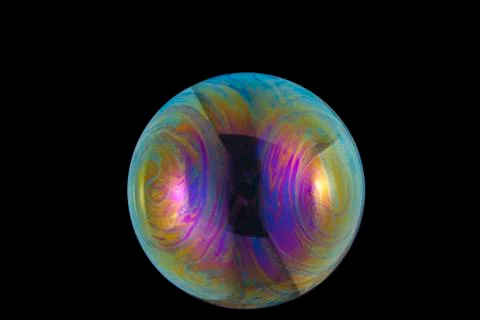 High resolution close up of a soap bubble, abstract shot Stock Photos