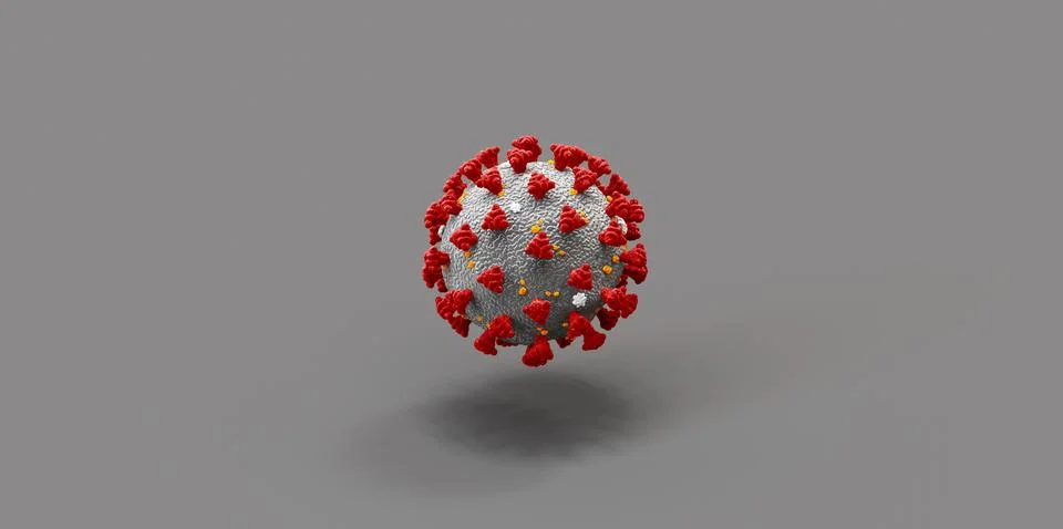 High resolution. Coronavirus microscopic view. Floating influenza virus cells Stock Illustration