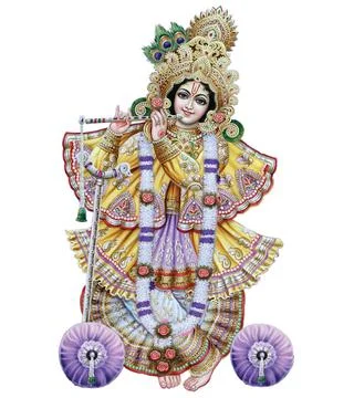 High-Resolution digital paintings of Lord Murlidhar Krishna in white background Stock Illustration