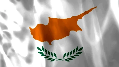 A high resolution fabric texture of the national flag of Cyprus waving in t.. Video stock 343581623