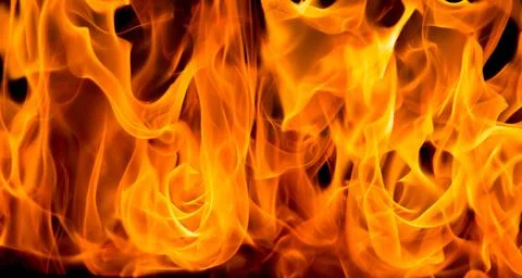 High resolution fire collection on black background Stock Photos