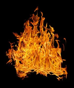 High resolution fire collection on black background Stock Photos