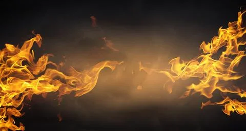 High resolution fire collection on black background Stock Photos
