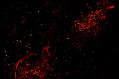 High resolution fire collection on black background Foto stock