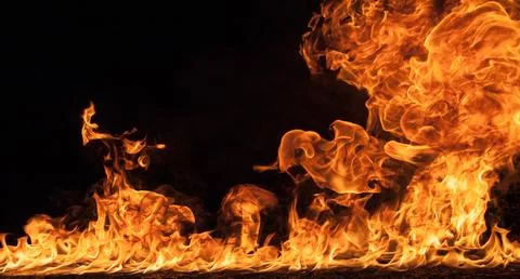 High resolution fire collection on black background Stock Photos