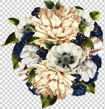 High-Resolution Flowers, Trees, and Natural Elements 스톡 일러스트