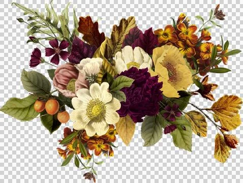 High-Resolution Flowers, Trees, and Natural Elements 스톡 일러스트