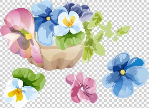 High-Resolution Flowers, Trees, and Natural Elements Stock Illustration