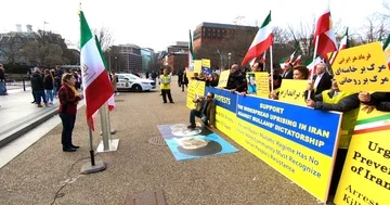 High resolution footage (2048x1080) Protest against the Iranian regime. Stock Footage 85358095
