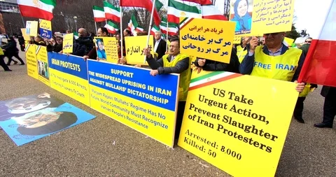 High resolution footage (2048x1080) Protest against the Iranian regime. Video stock 85362440