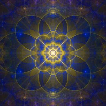 High resolution fractal flower background with an intricate decorative patter イラスト素材