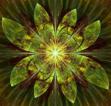 High resolution fractal flower background with an intricate decorative patter Ilustração Stock