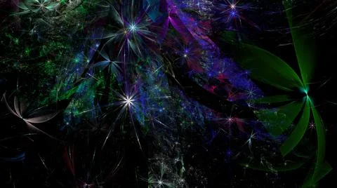 High resolution fractal flower background with an intricate decorative patter Ilustração Stock