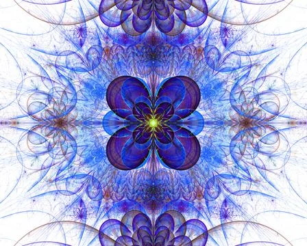 High resolution fractal flower background in vivid colors. Stock Illustration