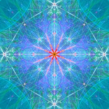 High resolution fractal flower background in bright colors. Ilustração Stock