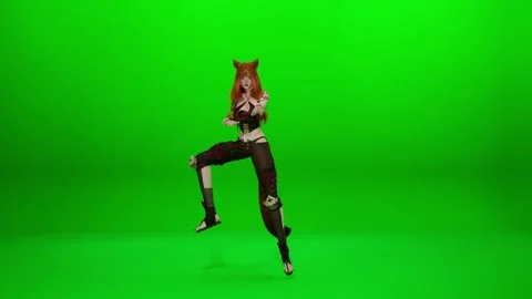 High-Resolution Furry Fox Tail Dance Sequence Видео 320522056