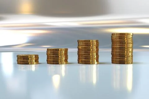 High Resolution Gold Money Stack With Colorful Background Stock Illustration