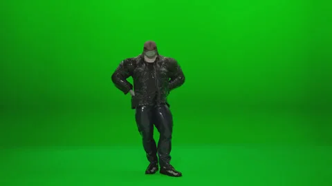 High-Resolution Humanoid Shark Dance on Green Screen Stock Footage 324553079