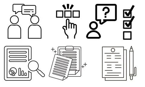 High resolution icon packs on white background, black icons on white Stock Illustration