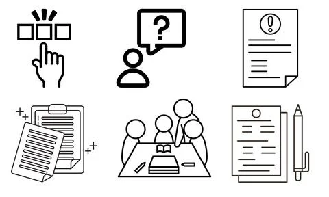 High resolution icon packs on white background, black icons on white Stock Illustration