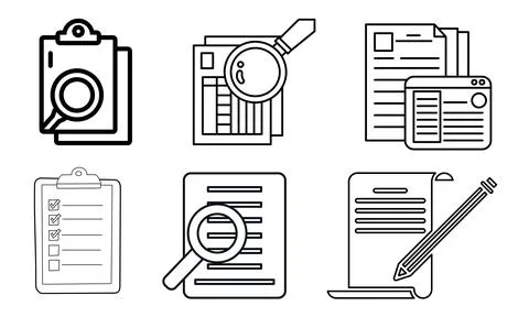 High resolution icon packs on white background, black icons on white Stock Illustration
