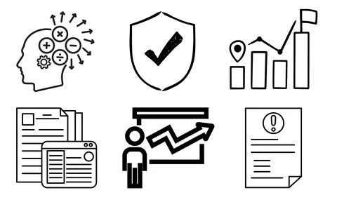 High resolution icon packs on white background, black icons on white Stock Illustration