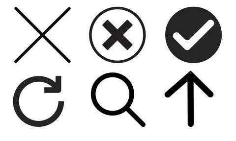 High resolution icon packs on white background, black icons on white 스톡 일러스트