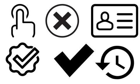 High resolution icon packs on white background, black icons on white Stock Illustration