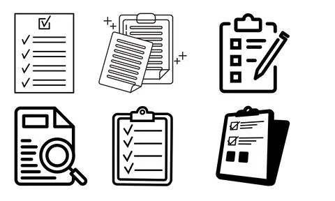 High resolution icon packs on white background, black icons on white Stock Illustration