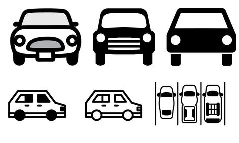 High resolution icon packs on white background, black icons on white Stock Illustration