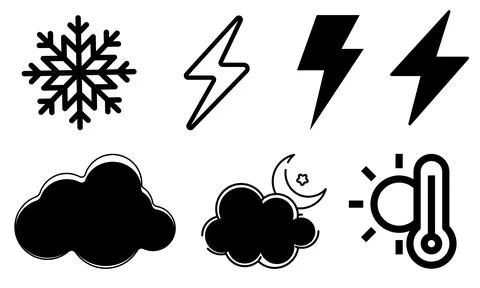 High resolution icon packs on white background, black icons on white Stock Illustration