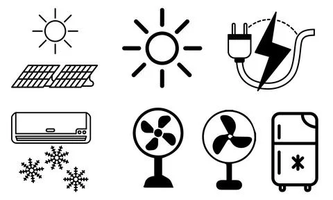 High resolution icon packs on white background, black icons on white Stock Illustration
