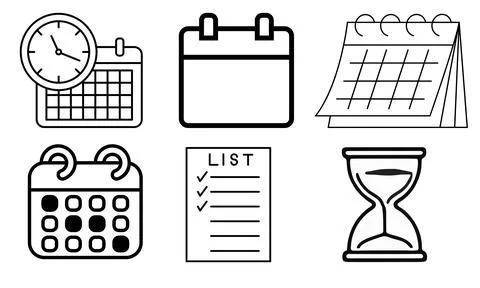 High resolution icon packs on white background, black icons on white Stock Illustration