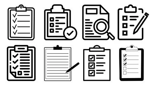 High resolution icon packs on white background, black icons on white Stock Illustration