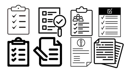 High resolution icon packs on white background, black icons on white Stock Illustration