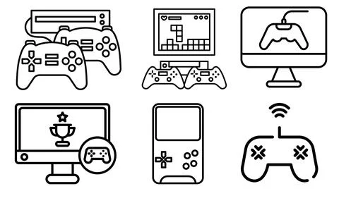 High resolution icon packs on white background, black icons on white Stock Illustration