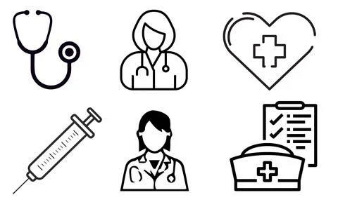High resolution icon packs on white background, black icons on white Stock Illustration