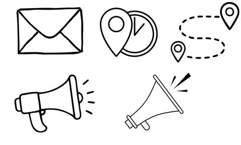 High resolution icon packs on white background, black icons on white Stock Illustration