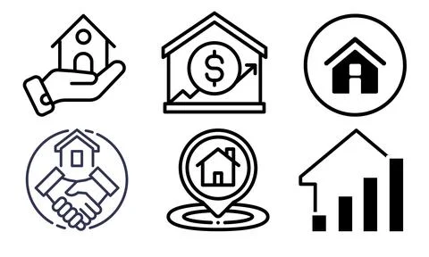 High resolution icon packs on white background, black icons on white Stock Illustration