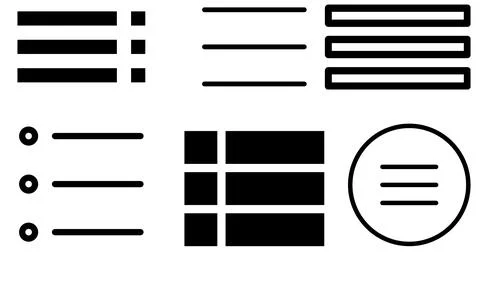 High resolution icon packs on white background, black icons on white Stock Illustration