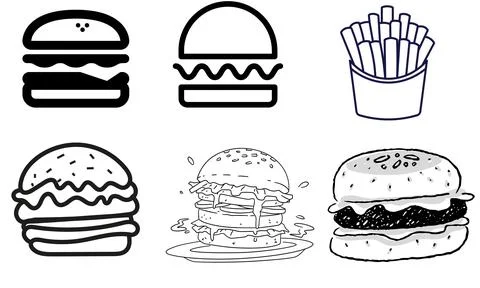 High resolution icon packs on white background, black icons on white Stock Illustration