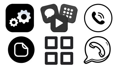 High resolution icon packs on white background, black icons on white Stock Illustration