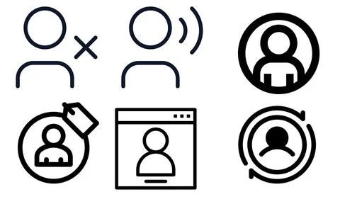 High resolution icon packs on white background, black icons on white Stock Illustration