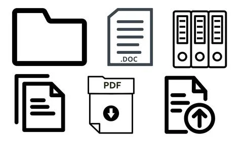 High resolution icon packs on white background, black icons on white Stock Illustration