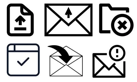 High resolution icon packs on white background, black icons on white Stock Illustration