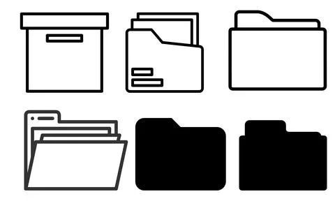 High resolution icon packs on white background, black icons on white Stock Illustration