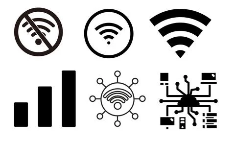 High resolution icon packs on white background, black icons on white Stock Illustration
