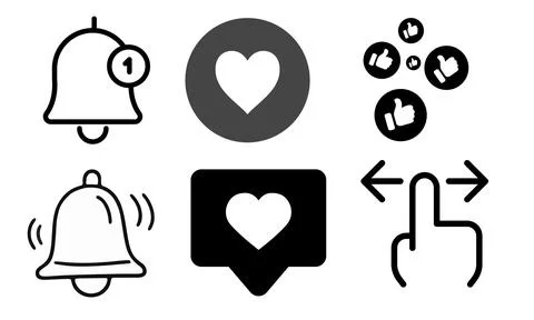 High resolution icon packs on white background, black icons on white Stock Illustration